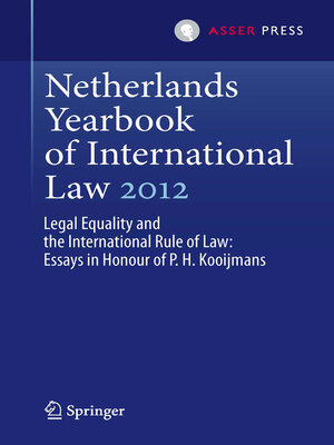 cover image of Netherlands Yearbook of International Law 2012